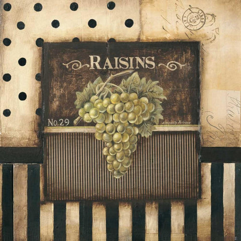 Raisins - square Gold Ornate Wood Framed Art Print with Double Matting by Poloson, Kimberly