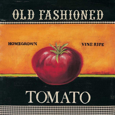 Old Fashioned Tomato White Modern Wood Framed Art Print with Double Matting by Poloson, Kimberly