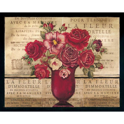 Paris Rose II Gold Ornate Wood Framed Art Print with Double Matting by Poloson, Kimberly