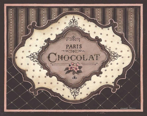 Chocolat Black Ornate Wood Framed Art Print with Double Matting by Poloson, Kimberly