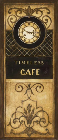 Timeless Cafe Black Ornate Wood Framed Art Print with Double Matting by Poloson, Kimberly