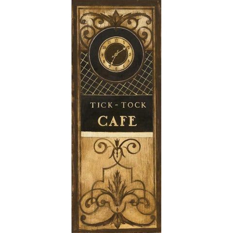 Tick Tock Cafe Gold Ornate Wood Framed Art Print with Double Matting by Poloson, Kimberly