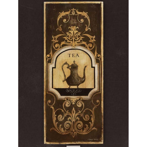 Tea Time I Black Modern Wood Framed Art Print with Double Matting by Poloson, Kimberly