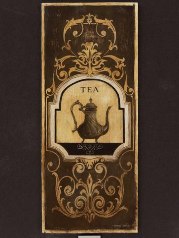 Tea Time I White Modern Wood Framed Art Print with Double Matting by Poloson, Kimberly