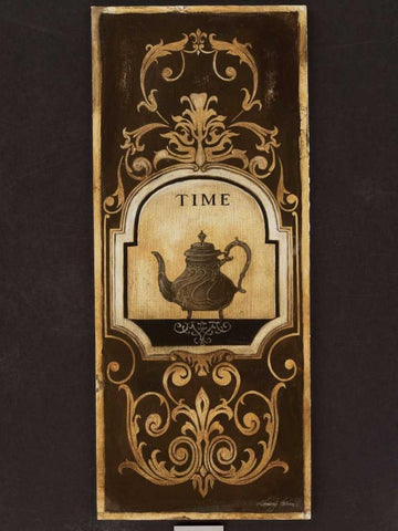 Tea Time II Black Ornate Wood Framed Art Print with Double Matting by Poloson, Kimberly