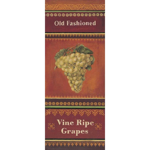 Vine Ripe Grapes White Modern Wood Framed Art Print by Poloson, Kimberly