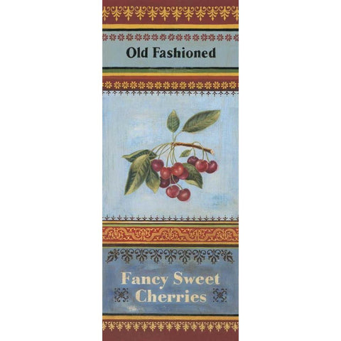 Fancy Cherries Gold Ornate Wood Framed Art Print with Double Matting by Poloson, Kimberly