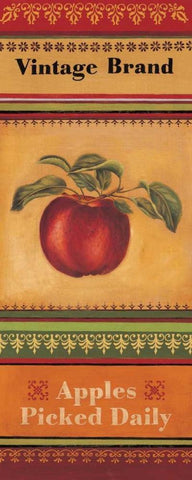 Apples Picked Daily Black Ornate Wood Framed Art Print with Double Matting by Poloson, Kimberly