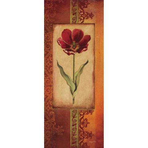 Mediterranean Tulip I White Modern Wood Framed Art Print by Poloson, Kimberly