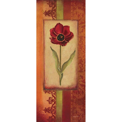 Mediterranean Tulip II Gold Ornate Wood Framed Art Print with Double Matting by Poloson, Kimberly