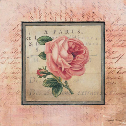 Blooming Paris I White Modern Wood Framed Art Print with Double Matting by Poloson, Kimberly