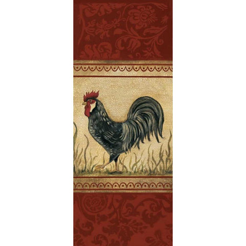 Classic Rooster II Black Modern Wood Framed Art Print with Double Matting by Poloson, Kimberly