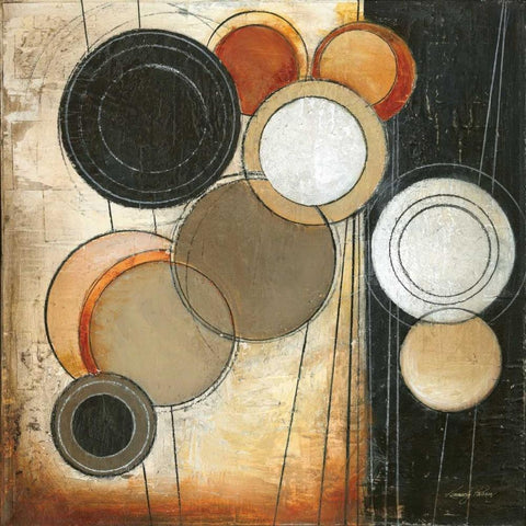 Tangents II White Modern Wood Framed Art Print with Double Matting by Poloson, Kimberly