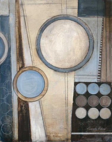 Blue Notes I White Modern Wood Framed Art Print with Double Matting by Poloson, Kimberly