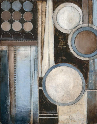 Blue Notes II Black Ornate Wood Framed Art Print with Double Matting by Poloson, Kimberly