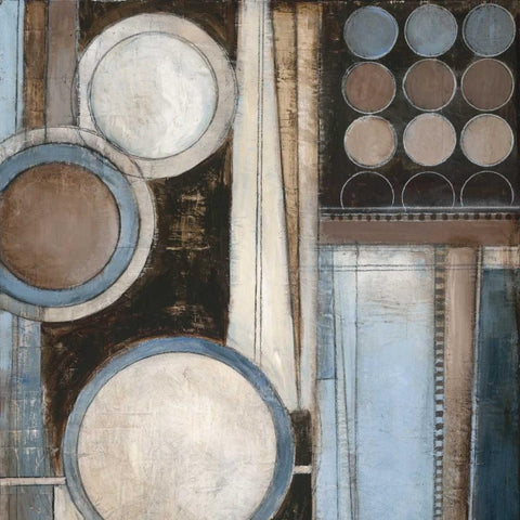 Blue Notes Square II White Modern Wood Framed Art Print by Poloson, Kimberly