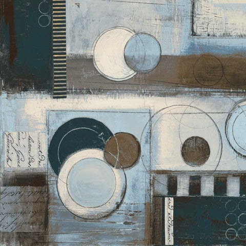 Rush Hour Blues Sq. II White Modern Wood Framed Art Print by Poloson, Kimberly