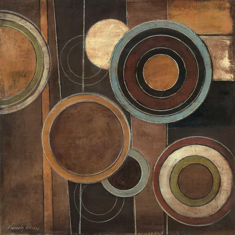 Abstract Circles II Black Modern Wood Framed Art Print by Poloson, Kimberly