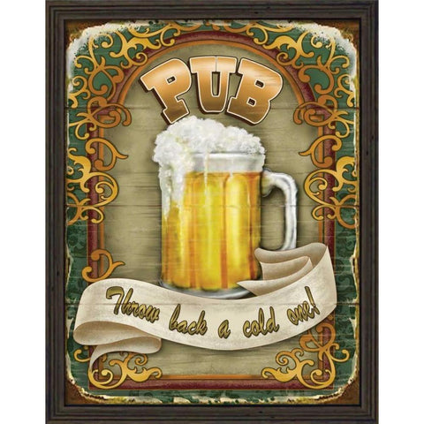 Neighborhood Pub Gold Ornate Wood Framed Art Print with Double Matting by Parisi, Ninette