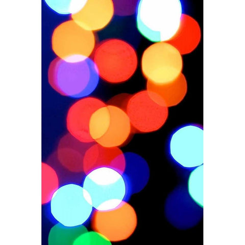 Bokeh Colors V Black Modern Wood Framed Art Print with Double Matting by Burkhart, Monika
