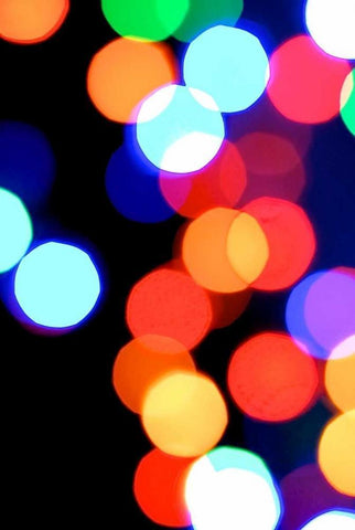 Bokeh Colors VI White Modern Wood Framed Art Print with Double Matting by Burkhart, Monika