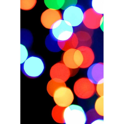 Bokeh Colors VI Black Modern Wood Framed Art Print with Double Matting by Burkhart, Monika