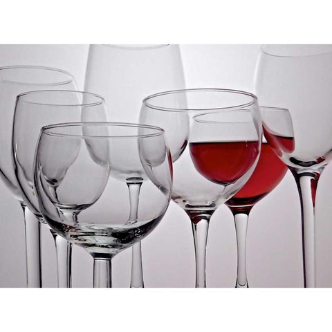 Wine Glasses White Modern Wood Framed Art Print by Burkhart, Monika