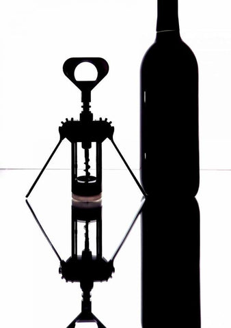 Wine Reflections I White Modern Wood Framed Art Print with Double Matting by Burkhart, Monika