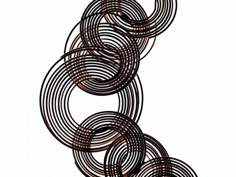 Intertwined V White Modern Wood Framed Art Print with Double Matting by Burkhart, Monika