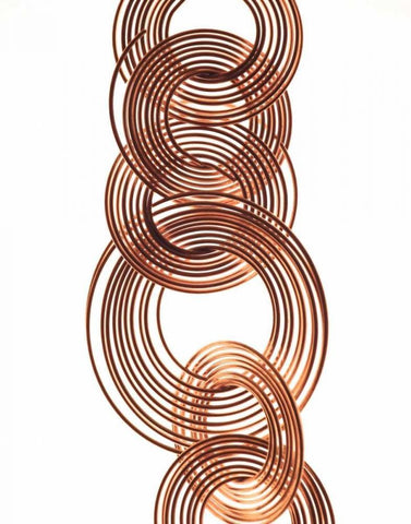 Intertwined Gold I White Modern Wood Framed Art Print with Double Matting by Burkhart, Monika