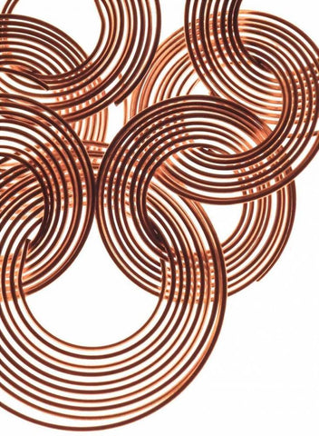 Intertwined Gold II White Modern Wood Framed Art Print with Double Matting by Burkhart, Monika