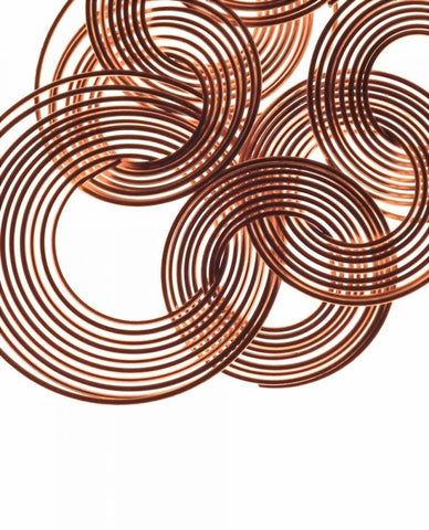 Intertwined Gold III White Modern Wood Framed Art Print with Double Matting by Burkhart, Monika