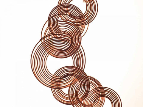 Intertwined Gold V White Modern Wood Framed Art Print with Double Matting by Burkhart, Monika