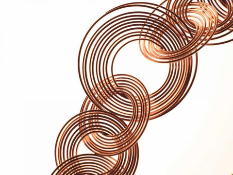 Intertwined Gold VI White Modern Wood Framed Art Print with Double Matting by Burkhart, Monika