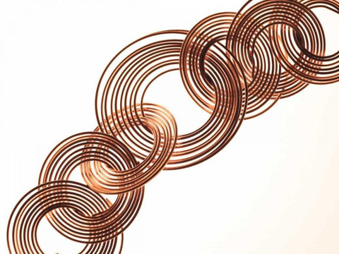 Intertwined Gold VII White Modern Wood Framed Art Print with Double Matting by Burkhart, Monika