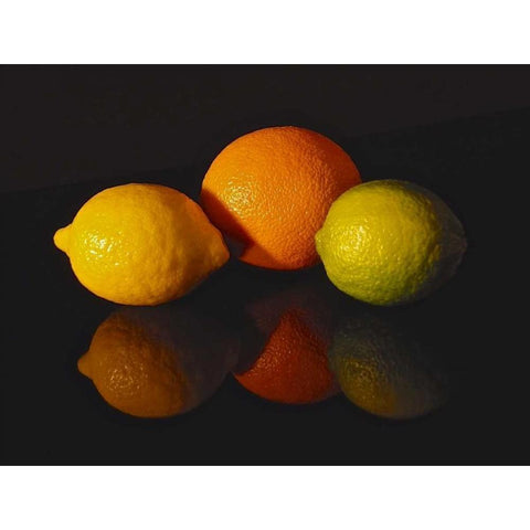 Citrus Reflections Black Modern Wood Framed Art Print with Double Matting by Burkhart, Monika