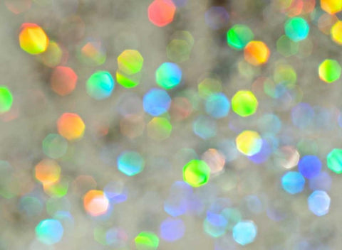 Glitter Bokeh IV White Modern Wood Framed Art Print with Double Matting by Burkhart, Monika