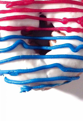 Doughnut Fun III White Modern Wood Framed Art Print with Double Matting by Burkhart, Monika