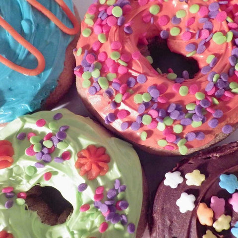 Doughnut Choices II Black Modern Wood Framed Art Print by Burkhart, Monika