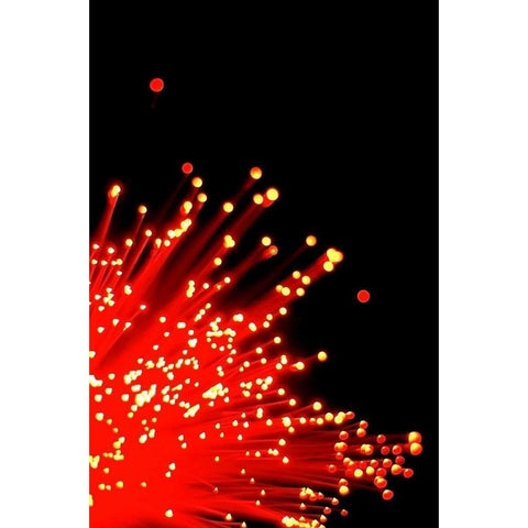 Fire Burst I Black Modern Wood Framed Art Print with Double Matting by Burkhart, Monika