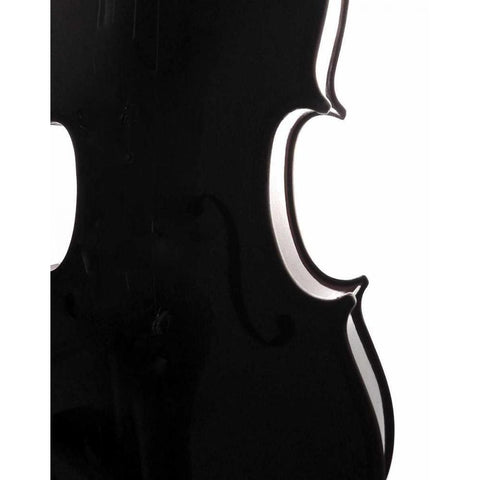 Violin Curves Black Modern Wood Framed Art Print with Double Matting by Burkhart, Monika