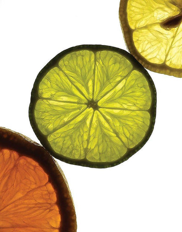 Sliced Fruit III White Modern Wood Framed Art Print with Double Matting by Burkhart, Monika