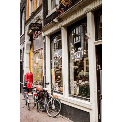 Amsterdam Storefront White Modern Wood Framed Art Print by Berzel, Erin