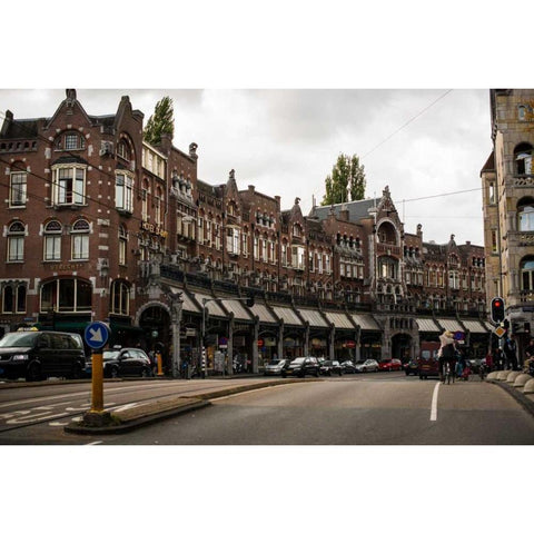 Herengracht and Raadhuisstraat Gold Ornate Wood Framed Art Print with Double Matting by Berzel, Erin