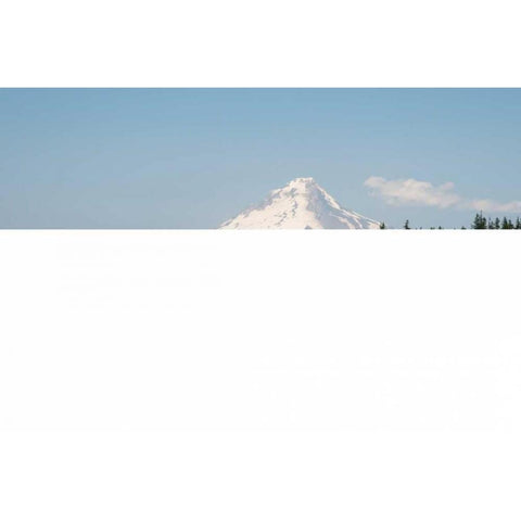 Mount Hood over Timothy Lake Black Modern Wood Framed Art Print with Double Matting by Berzel, Erin
