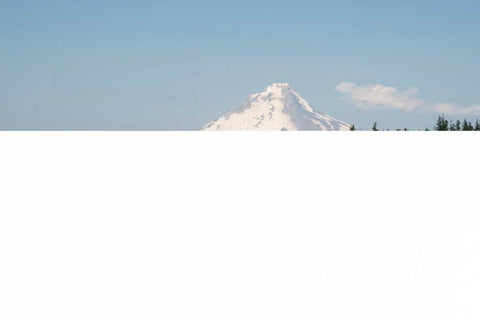 Mount Hood over Timothy Lake White Modern Wood Framed Art Print with Double Matting by Berzel, Erin