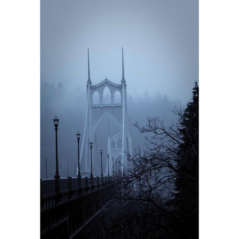 Light on the Bridge IV Black Modern Wood Framed Art Print with Double Matting by Berzel, Erin