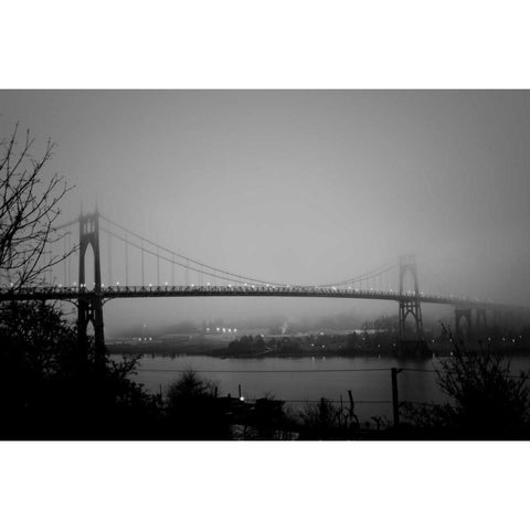 St. Johns Bridge IV White Modern Wood Framed Art Print by Berzel, Erin