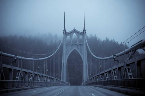 Westbound on the Bridge I Black Ornate Wood Framed Art Print with Double Matting by Berzel, Erin