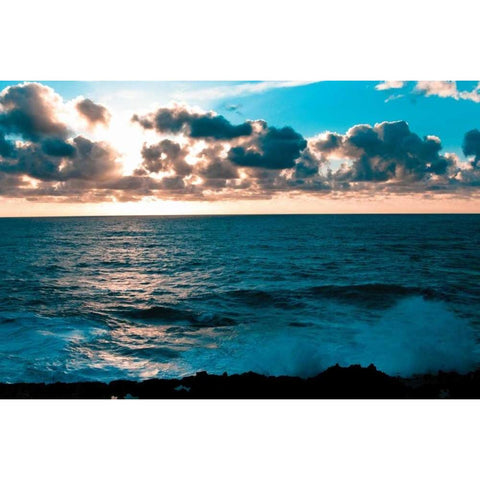 Depoe Bay Sunset I Gold Ornate Wood Framed Art Print with Double Matting by Berzel, Erin